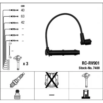 NGK 7408 - Kit de câbles d'allumage