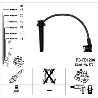 Kit de câbles d'allumage NGK 7701