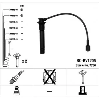 NGK 7706 - Kit de câbles d'allumage