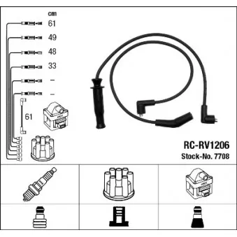 NGK 7708 - Kit de câbles d'allumage