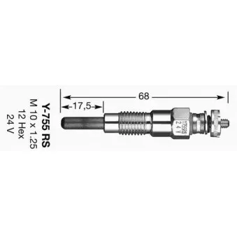 Bougie de préchauffage NGK 7771 pour NISSAN PATROL 3.2 D - 110cv