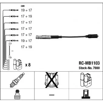 NGK 7800 - Kit de câbles d'allumage