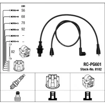 Kit de câbles d'allumage NGK 8182