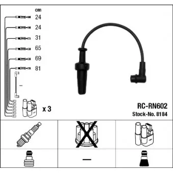 Kit de câbles d'allumage NGK 8184