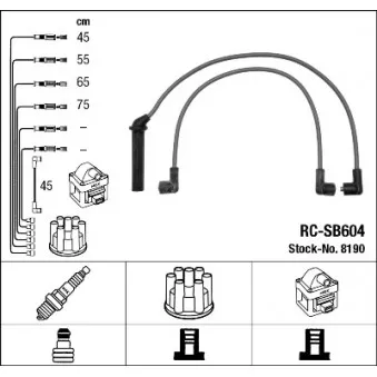 Kit de câbles d'allumage NGK 8190