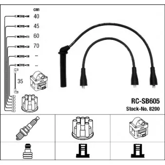 Kit de câbles d'allumage NGK 8200