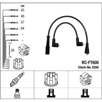 Kit de câbles d'allumage NGK 8206