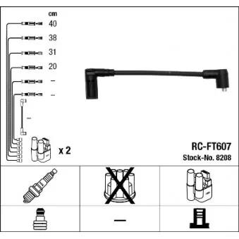 NGK 8208 - Kit de câbles d'allumage