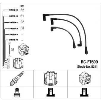 Kit de câbles d'allumage NGK OEM FAU16