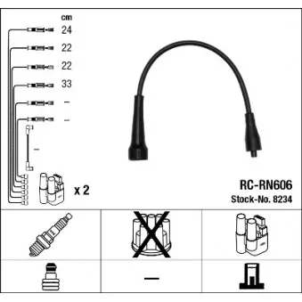 Kit de câbles d'allumage NGK OEM 7700106221