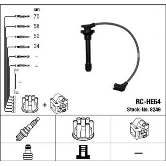 Kit de câbles d'allumage NGK OEM 32722PR3003