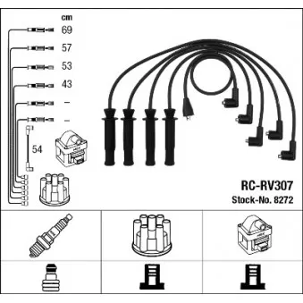 NGK 8272 - Kit de câbles d'allumage