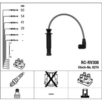 NGK 8274 - Kit de câbles d'allumage