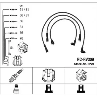 Kit de câbles d'allumage NGK OEM RVU27