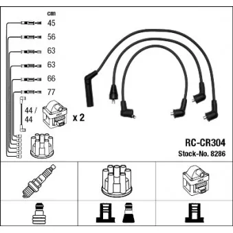 Kit de câbles d'allumage NGK 8286