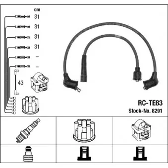 Kit de câbles d'allumage NGK OEM 9091921298