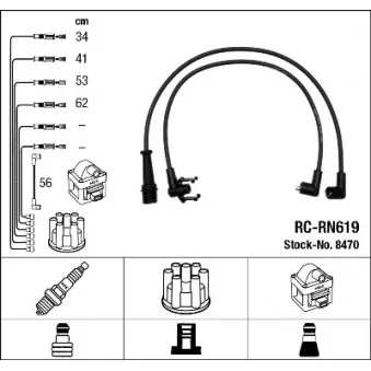 NGK 8470 - Kit de câbles d'allumage