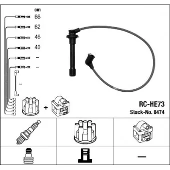 Kit de câbles d'allumage NGK OEM 32722P2A003