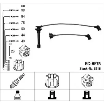 NGK 8516 - Kit de câbles d'allumage