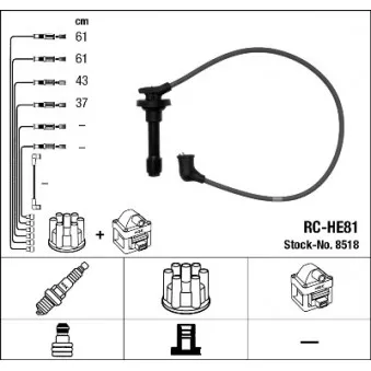 NGK 8518 - Kit de câbles d'allumage