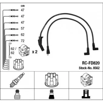 Kit de câbles d'allumage NGK 8562