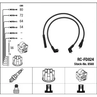 Kit de câbles d'allumage NGK 8568