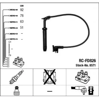 NGK 8571 - Kit de câbles d'allumage