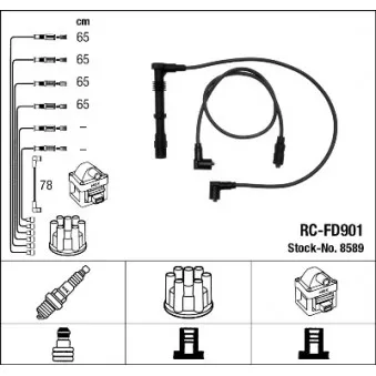 NGK 8589 - Kit de câbles d'allumage