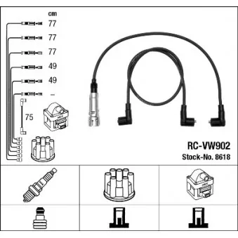 NGK 8618 - Kit de câbles d'allumage