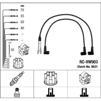 NGK 8621 - Kit de câbles d'allumage