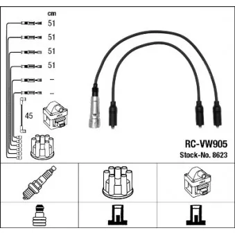 Kit de câbles d'allumage NGK 8623
