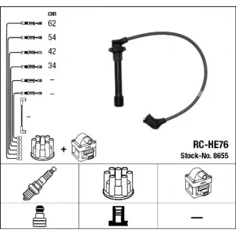 Kit de câbles d'allumage NGK OEM JPE102