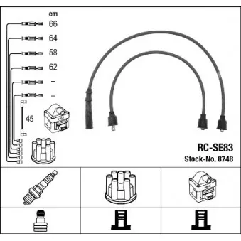 NGK 8748 - Kit de câbles d'allumage