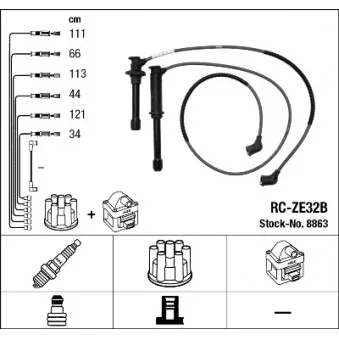NGK 8863 - Kit de câbles d'allumage
