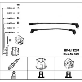 Kit de câbles d'allumage NGK OEM 72385585