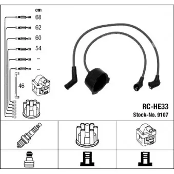 Kit de câbles d'allumage NGK 9107