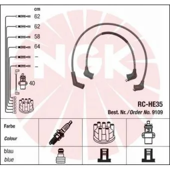 Kit de câbles d'allumage NGK 9109