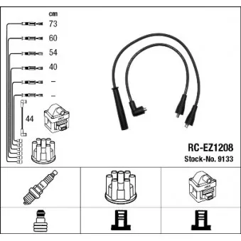NGK 9133 - Kit de câbles d'allumage
