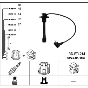 NGK 9167 - Kit de câbles d'allumage