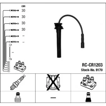 Kit de câbles d'allumage NGK OEM 3A00/166