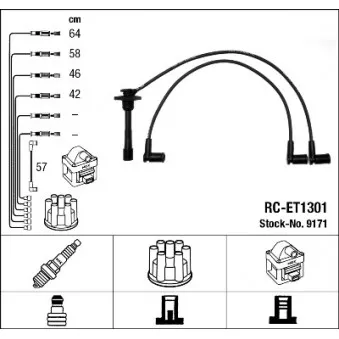 NGK 9171 - Kit de câbles d'allumage