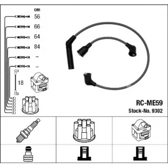 Kit de câbles d'allumage NGK OEM MD997424