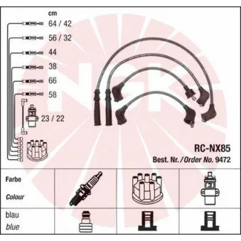 NGK 9472 - Kit de câbles d'allumage