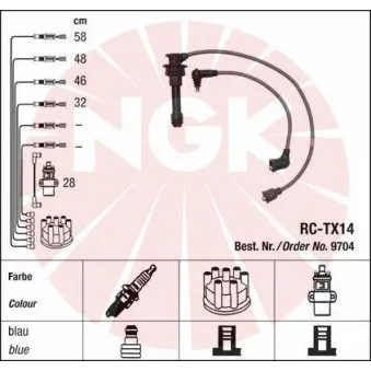 NGK 9704 - Kit de câbles d'allumage