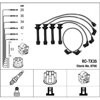 Kit de câbles d'allumage NGK 9706