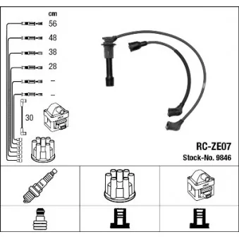 NGK 9846 - Kit de câbles d'allumage