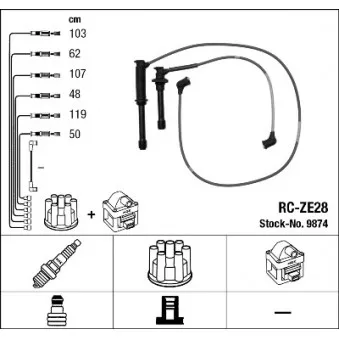 Kit de câbles d'allumage NGK 9874
