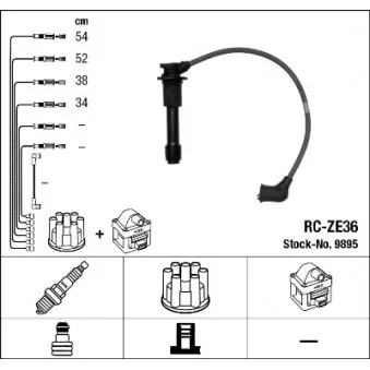 Kit de câbles d'allumage NGK OEM B6BF18140B