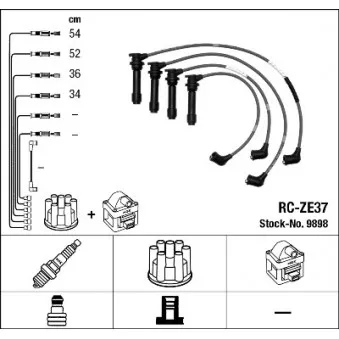 Kit de câbles d'allumage NGK OEM ZEF862