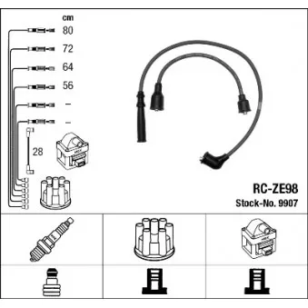Kit de câbles d'allumage NGK OEM ZE9818140